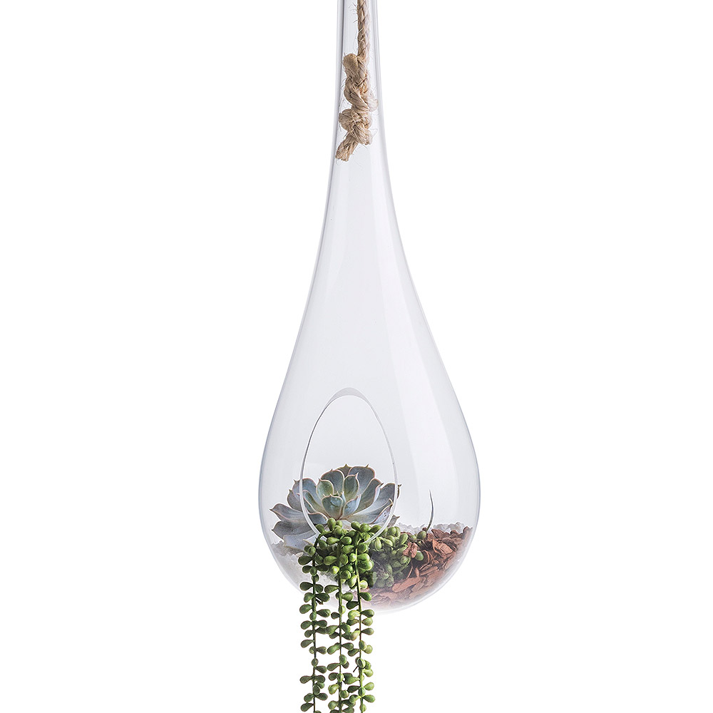 Nest pendant with botanical accent